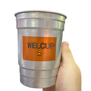 하이 퀄리티 WELCUP 사용자 정의 일회용 재활용 알루미늄 단일 벽 냉동고 맥주 컵 1 색 로고 - Product Image 1