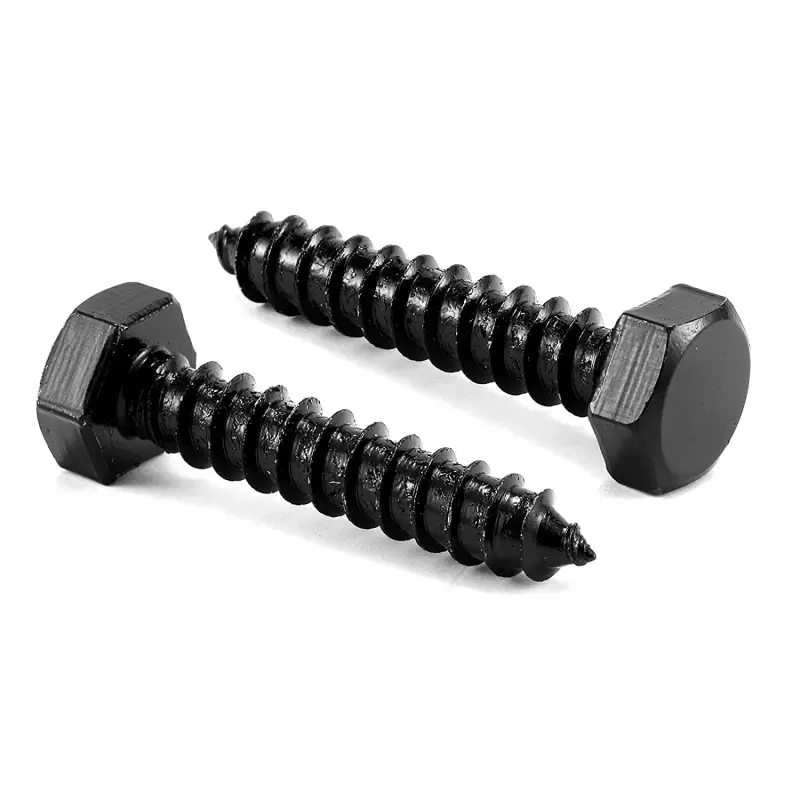 Tornillos de Lag de cabeza hexagonal, rosca parcial de acero inoxidable 1/4, 1/2 "x 1-304", tornillo de madera de óxido negro