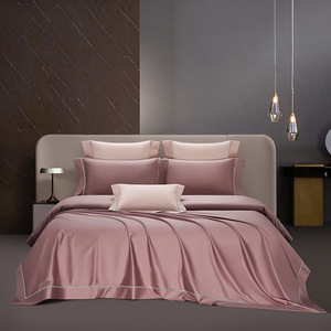 160-Count Pima Cotton Four-Piece <b>Bedding</b> <b>Set</b> Solid Color Breathable Duvet Cover Sheet <b>Set</b> Home Use - Product Image 2