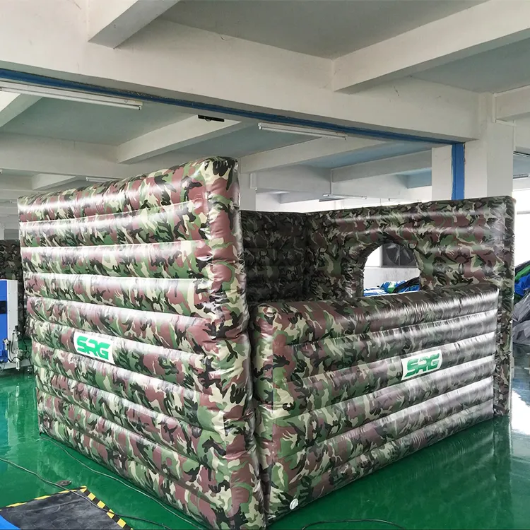 Günstige Bogens chießen Ziels piel Camouflage Wall Aufblasbare Bunker Paintball für Team-Spiel