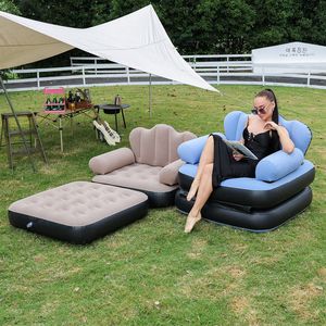 Inflatable Outdoor <b>Sofa</b> <b>Bed</b> 198x98x70cm <b>Foldable</b> Reclining Modular Air Furniture for Camping Garden Use - Product Image 1