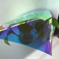 Film décoratif en vinyle brillant miroir PVC de haute qualité, arc-en-ciel irisé, magique, laminé, en rouleau pour meubles, parapluies, sacs