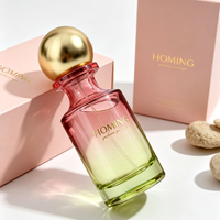 Botol Parfum Spray Kaca Silinder Warna-warni 30ml 50ml Botol Parfum Kosong Crimp 100ml dengan Tutup Bentuk Bola