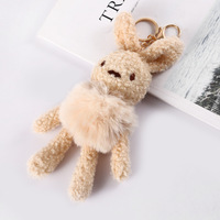 Porte-clés en peluche ours en peluche mignon, adorable pompon en fausse fourrure lapin, porte-clés moelleux, pendentif pour sac à main