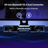 Altavoces para Computadora EDIFIER Halo SoundBar 2+2 de Rango Completo con RGB, 7 Modos de Luz, BT5.4, USB, Micrófono con Cancelación de Ruido AI, Altavoz para Juegos de Escritorio