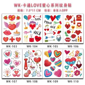 Disegni del tatuaggio di trucco di san valentino Cute Heart <span class=keywords><strong>Love</strong></span> Letter Bird Body Art adesivi temporanei per tatuaggi tatuaggi - Product Image 2