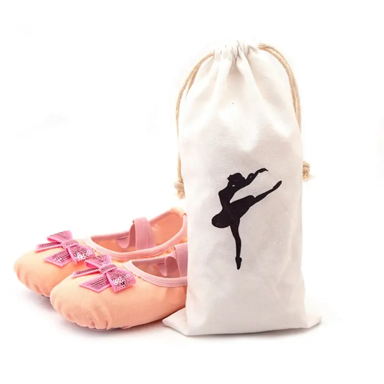 Tanzt asche mit Schuh fächern Benutzer definierte Ballett Leinwand Schuh tasche Baumwolle Kordel zug