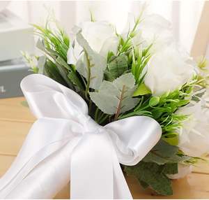 Décoration de mariage, bouquet de mariée en rose blanche artificielle de haute qualité, plantes artificielles, fleurs artificielles pour mariage - Product Image 5