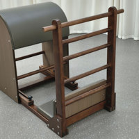 Baril d'escalade Pilates en bois couleur noyer, réglable, durable et portable, pour soulagement des douleurs dorsales et flexibilité de la colonne vertébrale