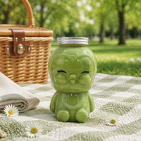 Bouteille réutilisable en plastique PET avec design de poussin mignon pour l'emballage de thé au lait, smoothies et jus