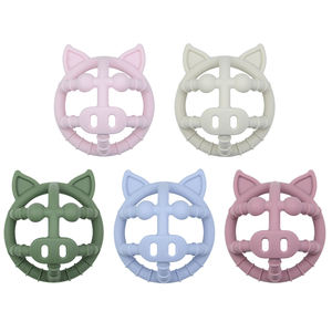 Jouet <span class=keywords><strong>de</strong></span> <span class=keywords><strong>dentition</strong></span> en silicone amusant en forme d'animal, fabriqué sur mesure directement en usine, jouet sensoriel doux pour bébé (Piggy rose) - Product Image 1