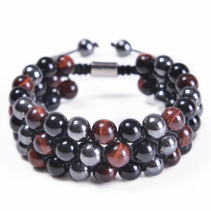 Bracelet Triple Protection fait main réglable perle <span class=keywords><strong>de</strong></span> pierre naturelle Double couche <span class=keywords><strong>noir</strong></span> <span class=keywords><strong>Onyx</strong></span> <span class=keywords><strong>hématite</strong></span> bracelet <span class=keywords><strong>oeil</strong></span> <span class=keywords><strong>de</strong></span> <span class=keywords><strong>tigre</strong></span> pour hommes - Product Image 5