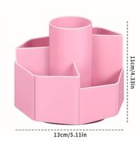 Guangqi A0185 - Organizador de Escritorio Giratorio de Plástico de Gran Capacidad, Estuche para Cosméticos de Alta Calidad, Portalápices
