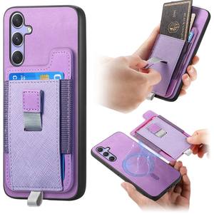 Étui de téléphone magnétique pratique effet seconde peau et porte-cartes amovible à texture croisée, protection portable pour iPhone - Product Image 2