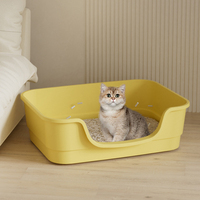 Bac à litière pour chat en gros, accessoires pour animaux de compagnie, grande litière en plastique pour chat