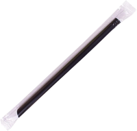 Pailles à thé à bulles écologiques réutilisables noires/blanches, larges, en plastique, 200 mm, pour thé à bulles et fêtes