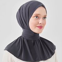 Nouveaux hijabs en jersey uni de qualité supérieure, prêts à porter, avec boutons-pression au dos, hijabs en jersey extensible, vente en gros