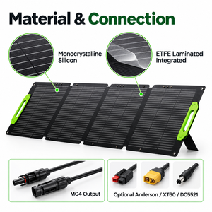 <b>200W</b> Foldable <b>Solar</b> <b>Panel</b> 4 Fold Compact Design Monocrystalline ETFE IP67 for Camping Hiking RV and Portable Power Stations - Product Image 4