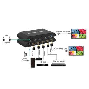 Carte <span class=keywords><strong>de</strong></span> <span class=keywords><strong>capture</strong></span> <span class=keywords><strong>vidéo</strong></span> HDMI 4x1 GC avec boucle, commutateur HDMI USB 3.0 4 ports pour le streaming en direct OBS et l'enregistrement <span class=keywords><strong>de</strong></span> jeux - Product Image 2