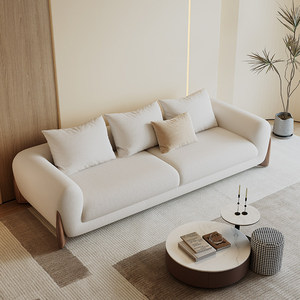 Sofá de Tres Plazas en Forma de L, Estilo Italiano Minimalista Moderno, Estructura de Madera, Tapizado en Lana de Cordero, Ecológico, <span class=keywords><strong>para</strong></span> Hotel, Apartamento, Sala de Estar - Product Image 4
