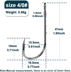 Weihe 1/0-5/0 # Móc Câu Cá Carbon thép tôm móc với mùa xuân và vòng cao su - Product Image 5