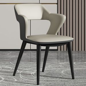 เก้าอี้ทานอาหารทันสมัยราคาส่ง ราคาถูก ดีไซน์ตามหลักสรีรศาสตร์ หุ้มด้วยหนัง PU สไตล์มินิมอล ขาโลหะ สีตามสั่ง ใช้ได้ทั้งบ้านและโรงเรียน - Product Image 1