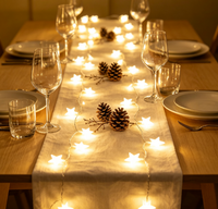 IP65 Wasserdichte Dimmbare Stern-LED-Lichterkette, Einstellbare Länge Innen-Lichterkette für Weihnachtsbaum Hochzeitsdekoration