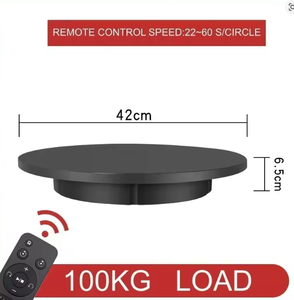 Exhibidor Giratorio Motorizado con Adaptador <span class=keywords><strong>de</strong></span> Corriente, Control Remoto, Función Potente, Manos Libres, Excelente Capacidad <span class=keywords><strong>de</strong></span> Carga, Negro - Product Image 1