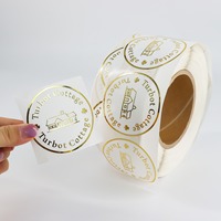 Étiquettes d'emballage en feuille d'or de qualité supérieure, impression de logo personnalisée, autocollants adhésifs carrés blancs, autocollants en vinyle durables, expédition rapide