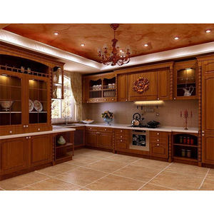 <span class=keywords><strong>Mobili</strong></span> da <span class=keywords><strong>Cucina</strong></span> in Legno a Forma di L con Design Gratuito, Lussuosi Armadi da <span class=keywords><strong>Cucina</strong></span> in Legno Massello Colore Ciliegio Rosso - Product Image 5