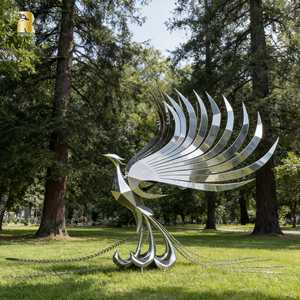 Statua <span class=keywords><strong>di</strong></span> <span class=keywords><strong>Fenice</strong></span> in Acciaio Inossidabile su Misura RELONG per Giardini e Ville - Product Image 2