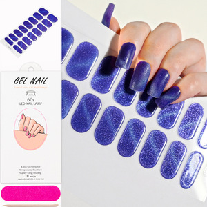 16 autocollants pour ongles en gel semi-durci effet œil de chat, auto-adhésifs, 3D, couverture complète, colorés, pour manucure en salon - Product Image 4