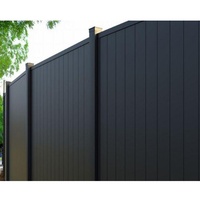Portails de jardin écologiques en alliage d'aluminium à faire soi-même, panneaux imitation bois, clôture durable, résistante à la décomposition, revêtement noir moderne, certifié CE