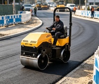 Petit compacteur routier vibrant diesel Changchai de 1,5 tonne, modèle ST-800, rayon de braquage court de 900 mm, tambour en acier, 35 KN