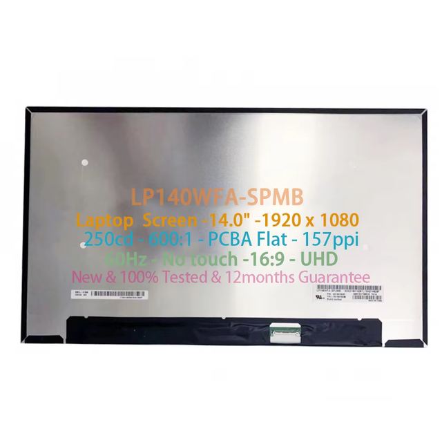14" LP140WFA-SPMB Laptop LCD Screen1980 X 1080 FHD 30 Pins Display Panel Laptop Replace Screen