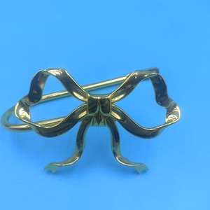 Metal Bow Wall Hanging <b>Curtain</b> <b>Hook</b> Golden Luster Zinc Alloy Simple Design Easy Installation - Product Image 2