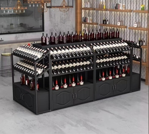 Các Gondola tùy chỉnh siêu thị cao cấp thép-gỗ Giá rượu được thiết kế để hiển thị rượu vang. - Product Image 6
