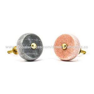 High Quality Natural Stone Marble Knob Personalized Brass Drawer Pulls Handles for Kitchen Bedroom <b>Cabinets</b> High Quality - Product Image 4