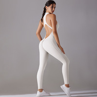 Combinaison de sport sans couture pour femme, tenue de yoga et de fitness une pièce, longueur intégrale