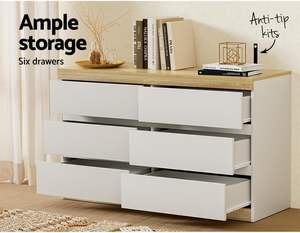 חזה מגירות עם 6 מגירות, ארונות סלון שינה חדר שינה - Product Image 6