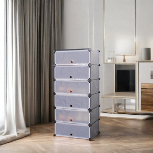 Cina Top vendita <span class=keywords><strong>scarpiera</strong></span> cinque <span class=keywords><strong>cubi</strong></span> di <span class=keywords><strong>plastica</strong></span> portatile pieghevole moderna <span class=keywords><strong>scarpiera</strong></span> di stoccaggio - Product Image 1