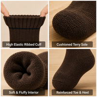 Chaussettes en coton peigné et laine mélangée jacquard de haute qualité avec logo personnalisé OEM, chaussettes douces, thermiques, respirantes, pour l'hiver, femmes et hommes