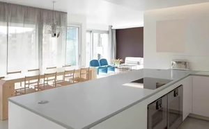 Losa de piedra de cuarzo blanco Calacatta, hoja de cuarzo suave sin costuras de belleza atemporal para renovación de baño de cocina - Product Image 5