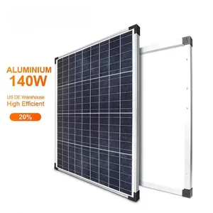 لوح شمسي زجاجي متعدد البلورات بقدرة 140 وات من مصنعو الطاقة الشمسية للمنزل مجموعة كاملة