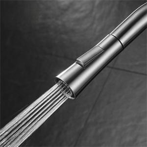 Jboyun Kitchen Faucet 304 Stainless Steel Pull Out <b>Spray</b> Single Handle Deck <b>Mounted</b> Modern Style Ceramic Valve Core - Product Image 3