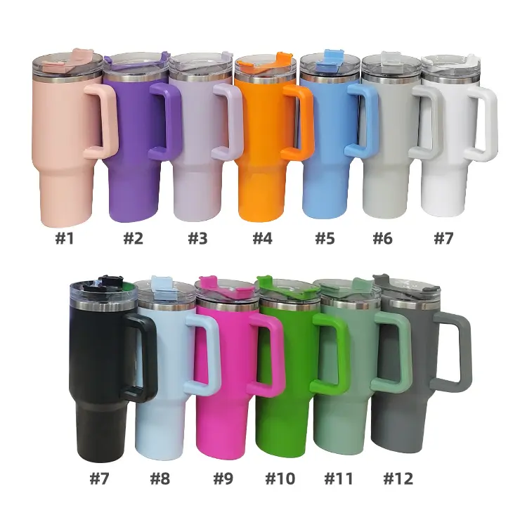 Ailingalaxy OEM steel 40 oz h2.0 h1.0 tumbler for laser engraving double walled insulated 40oz cup travel mug with handle