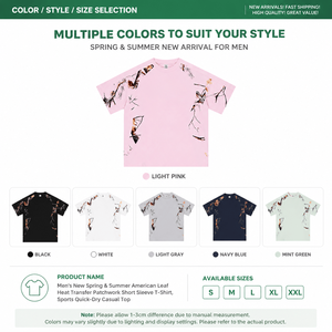 เสื้อยืดแขนสั้นลายพรางสีชมพูแบบกำหนดเอง ผ้าคอตตอนผสม 240 กรัม แห้งเร็ว สไตล์สตรีทแวร์ สำหรับผู้ชาย เสื้อผ้ากีฬาฤดูร้อน ผู้จำหน่าย - Product Image 5