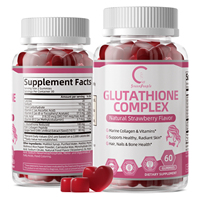 Gummies de Glutathion Marin, 60 unités, pour l'éclaircissement et l'éclat de la peau, la santé des cheveux, des ongles et des os, complément alimentaire OEM