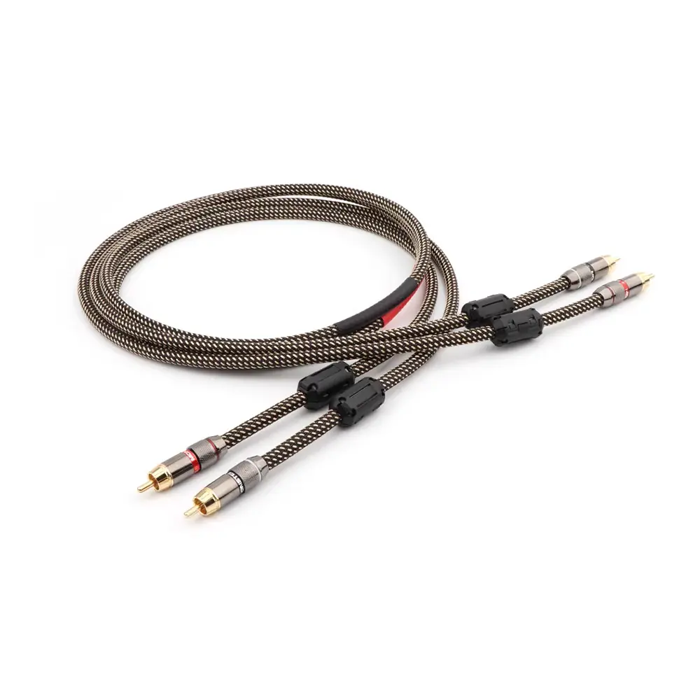 Alta calidad 4N OFC audio del coche 2 Rca a 2 Rca Cable de audio amplificador Altavoz Cables Cable RCA