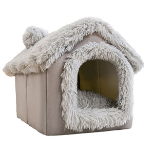 Casa de Felpa para Gatos, Cama para Gatos, Color Gris, Cálida para Invierno - Product Image 5